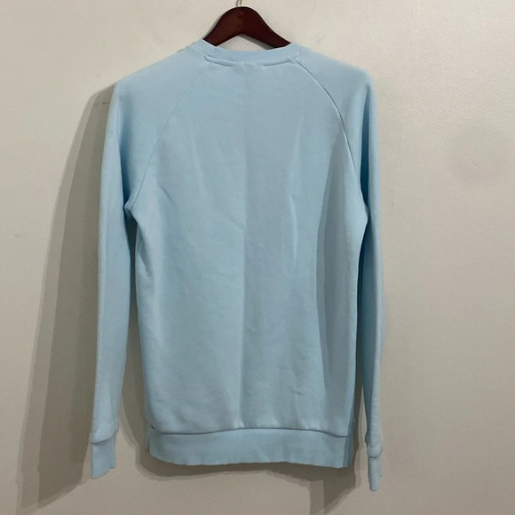 Adidas Essentials Trefoil Sweatshirt Almost Blue Slim Fit Casual Unisex - Picture 2 of 7
